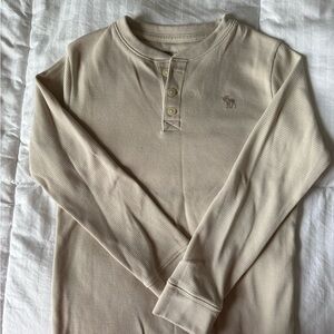 Abercrombie Kids Cream Waffle Knit Top